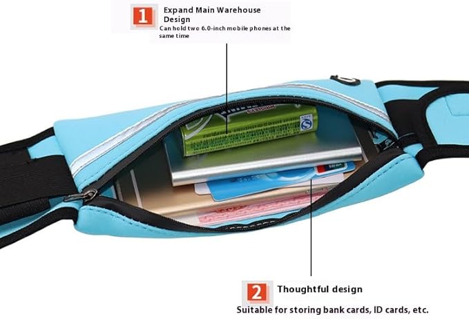 Adjustable Elastic Fitness Fanny Pack for Sports, Running Belt Waist Pack, Waterproof Sports Fanny Pack,Outdoor card wallet,Leisure travel wallet,5 color options available (rose red)