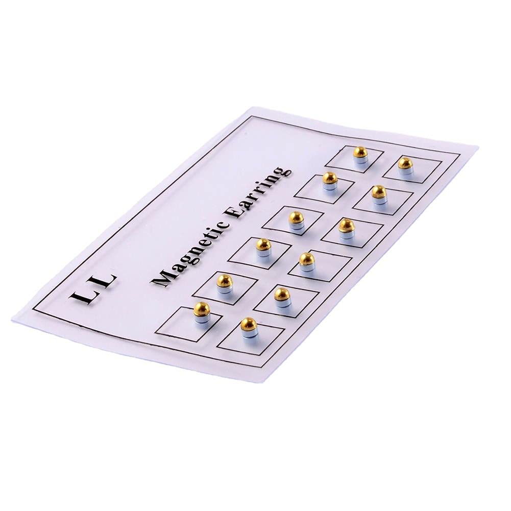 12Pcs Magnetic Crystal Stud Earrings Face Magnetic Clip Non Piercing Earrings Nose Lip Ring Clip on Cubic Zirconia Tragus for Women Men Non Piercing Jewelry-gold