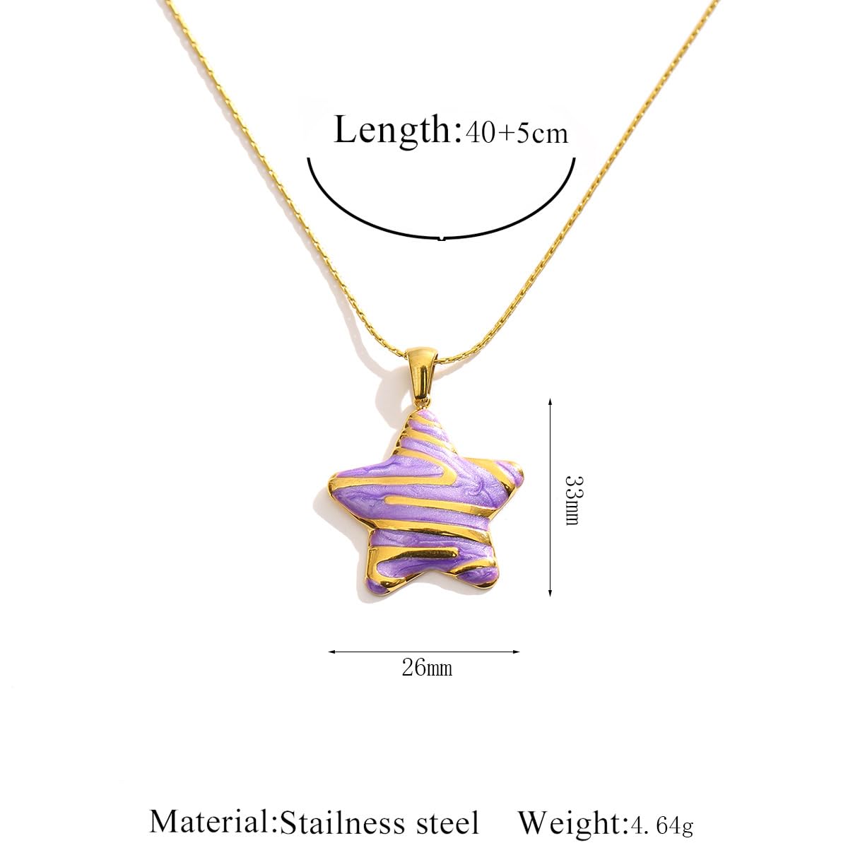 HWJQ Boho Starfish Choker Necklace Enamel Starfish Star Pendant Necklace Stainless Steel Sea Star Necklaces for Women Beachy Jewelry
