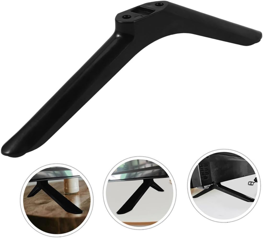 Angoily 2pcs 55 Inch Heavy Duty Television Holder Base Stand with Screws for LCD LED Tvs, Stable Black Plastic Pedestal