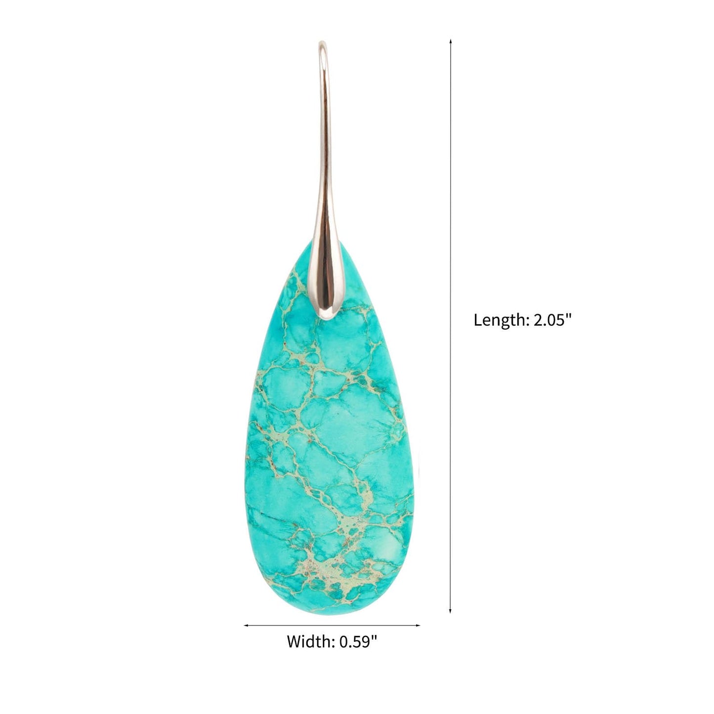 Lettarius Natural Crystal Healing Moon Stone Drop Earrings for Women Sea Sediment Rock Teardrop Birthstone Sapphire Turquoise Quartz Dangle Silver Plated Jewelry