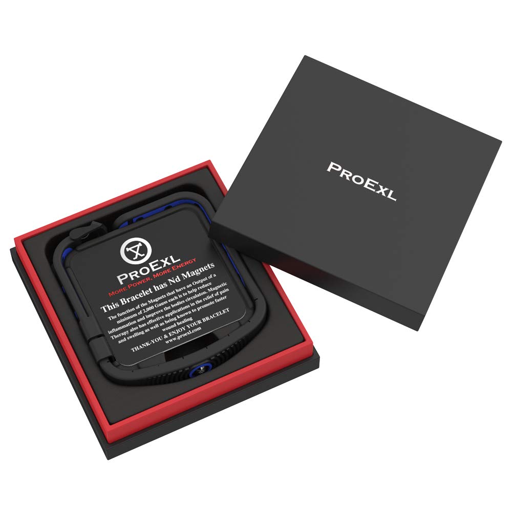 PROEXL 18 MAX Sports Magnetic Bracelet for Men - Waterproof - Breathable Strap - Super Strength - Gunmetal Gray