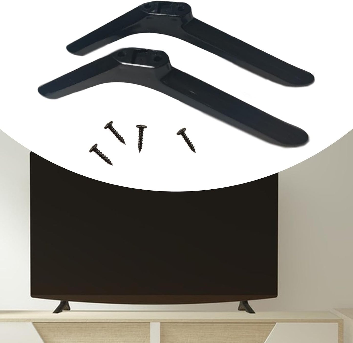 Moyeetings 2 19cmx5cmx1.6cm Pieces TV Stand Base Table Top Pedestal Feet Replacement Stand Mount Universal Holder