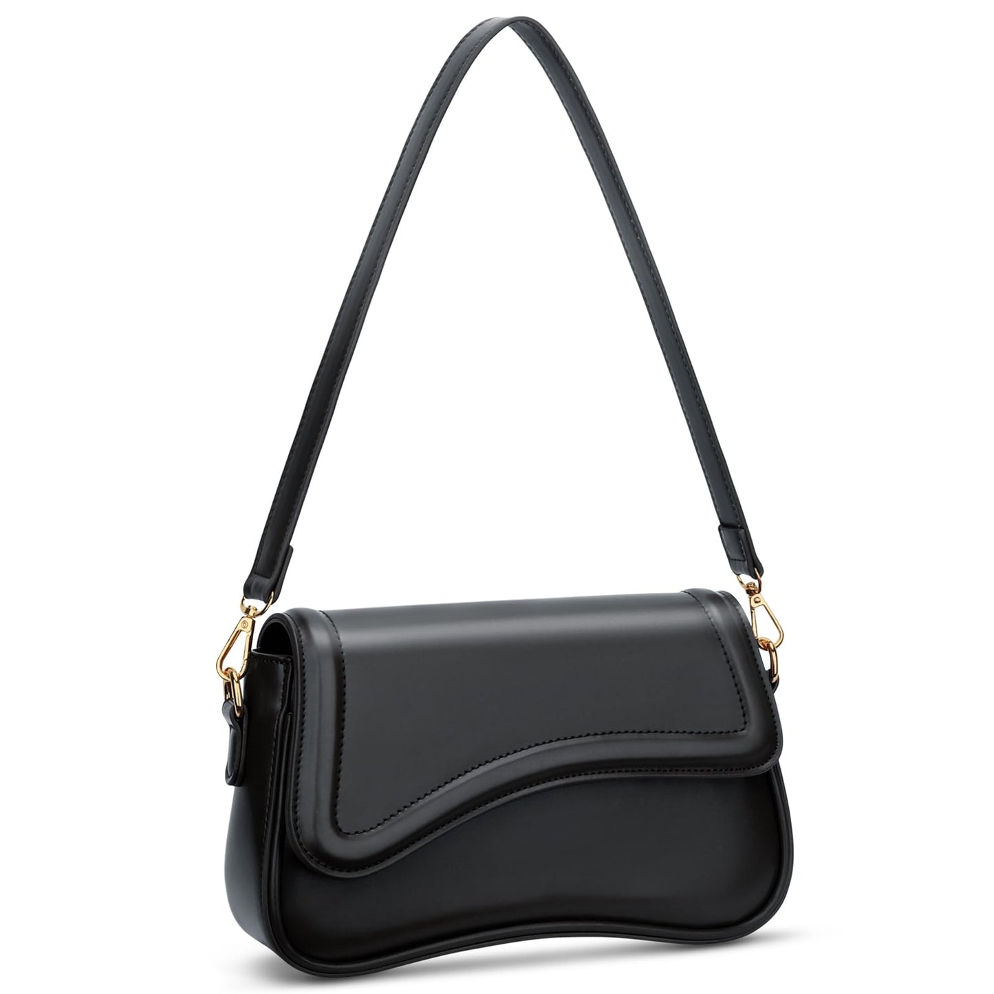 KKXIU Shoulder Bag for Women Small Clutch Purses Cute Hobo Handbag Trendy Underarm Bag-Black