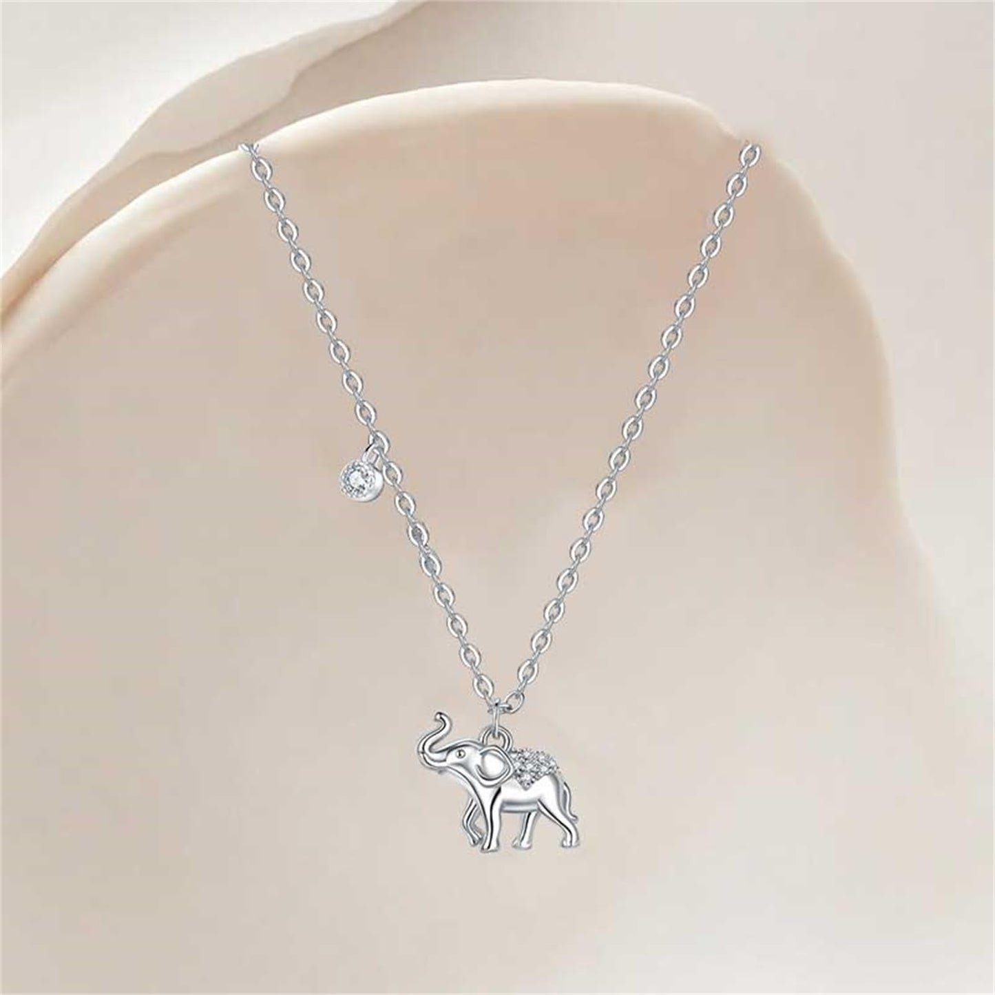 MISEFF 925 Sterling Silver Fashion Pendant Necklace for Women,Fashion Jewelry, 18K Gold Plated, Advanced Retro Series Link Chains ,Basic Multifunctional Accessories Suitable for Multiple Occasions and Daily Wear (Elephant)