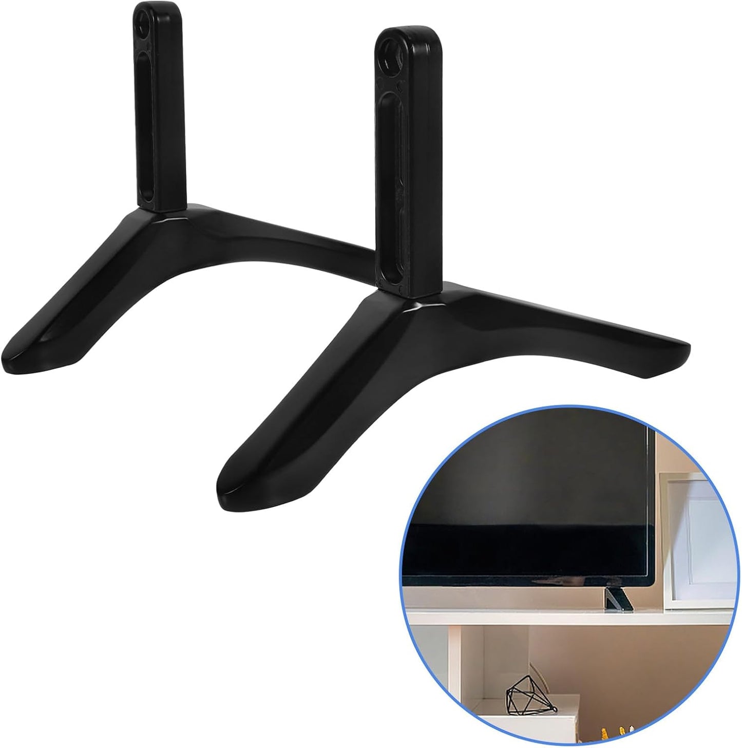 CHICAMPERA Tv Base Stand Pedestal Bracket with Screws Black Desktop Tv Mount Holder for Flat Screen Televisions