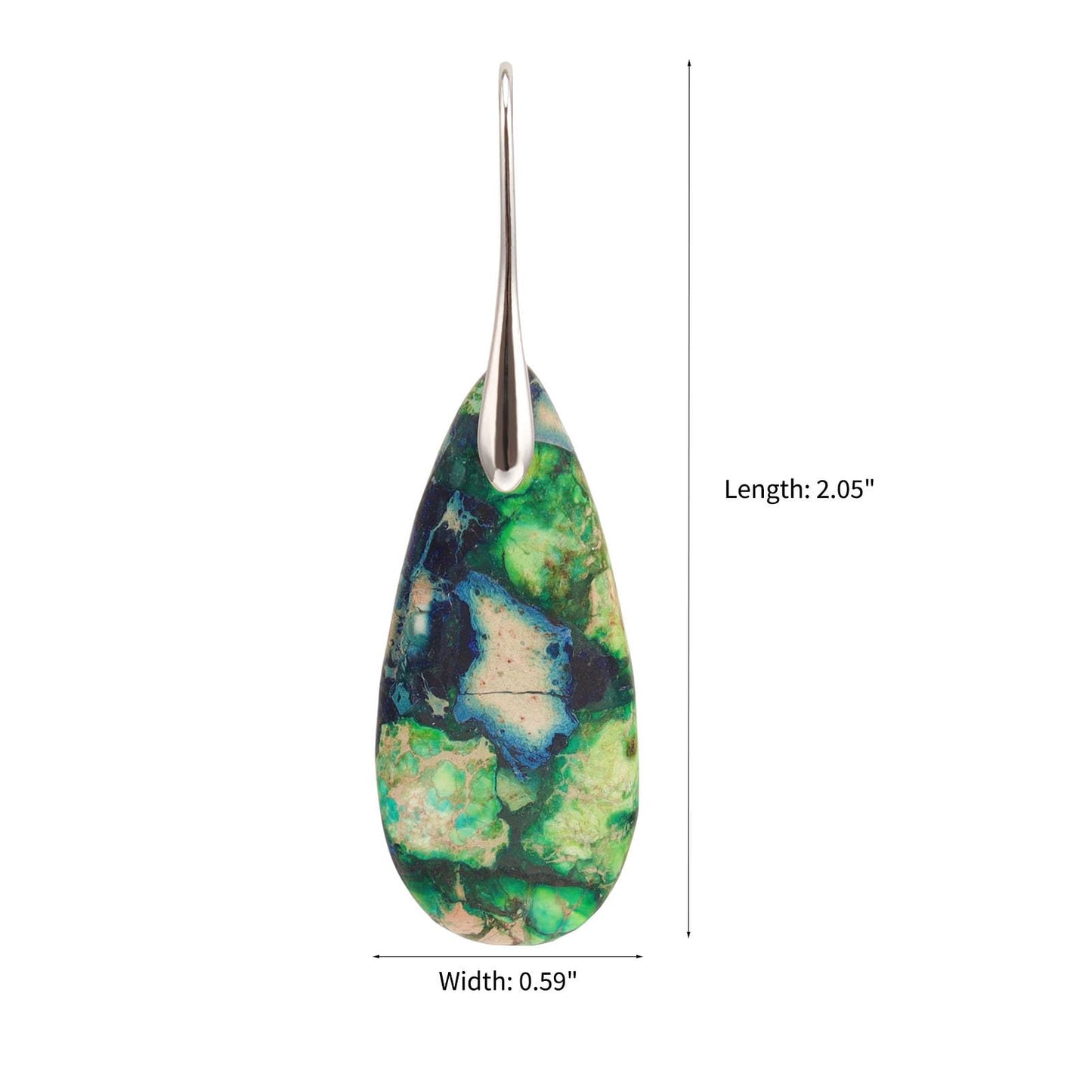 Lettarius Natural Crystal Healing Moon Stone Drop Earrings for Women Sea Sediment Rock Teardrop Birthstone Green Quartz Dangle Silver Plated Jewelry