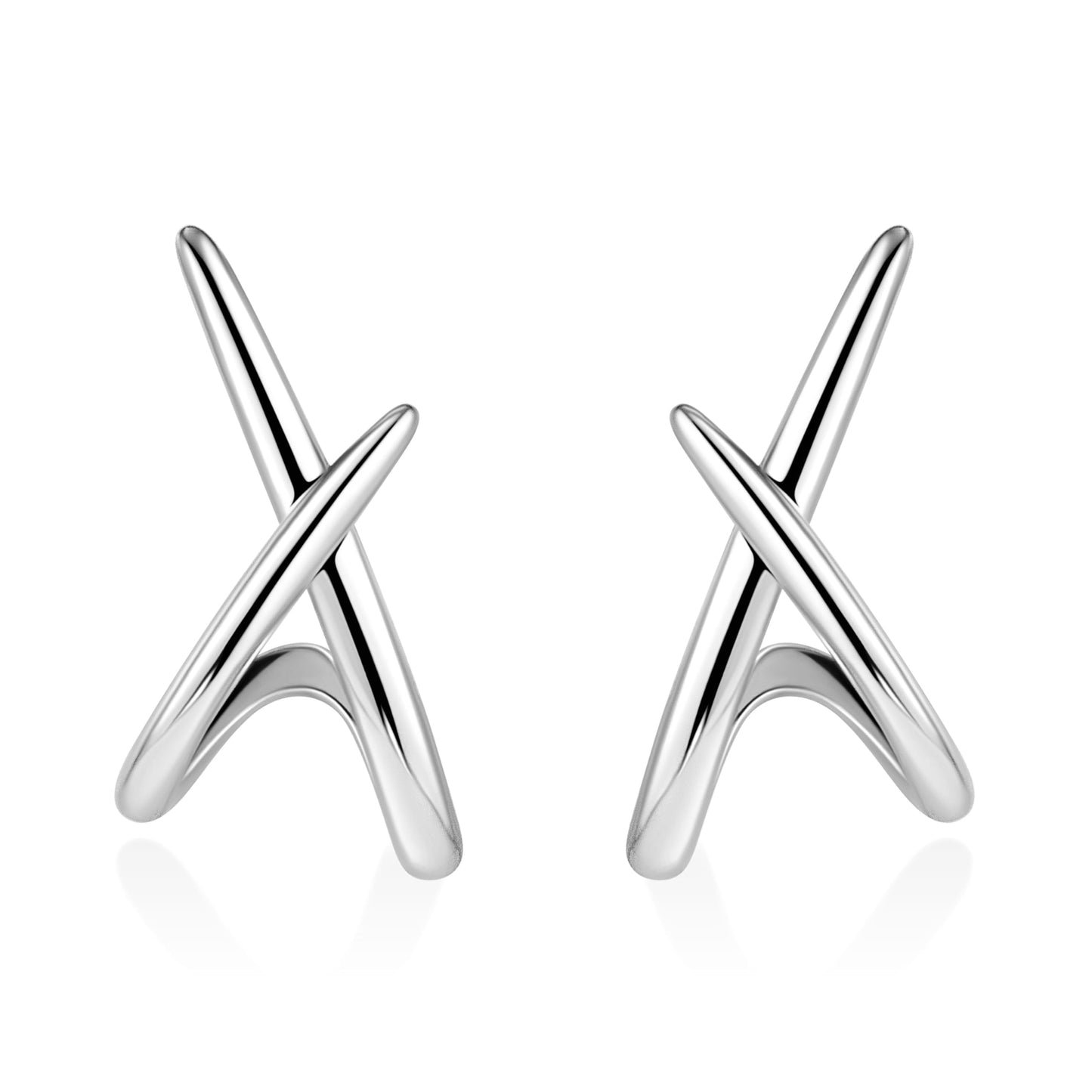 Sterling Silver Earrings for Women Trendy, Dainty Simple Minimalist Unique Silver Stud Earrings, 925 Post Hypoallergenic Earrings for Sensitive Ears Women Women‘s Fashion Gifts