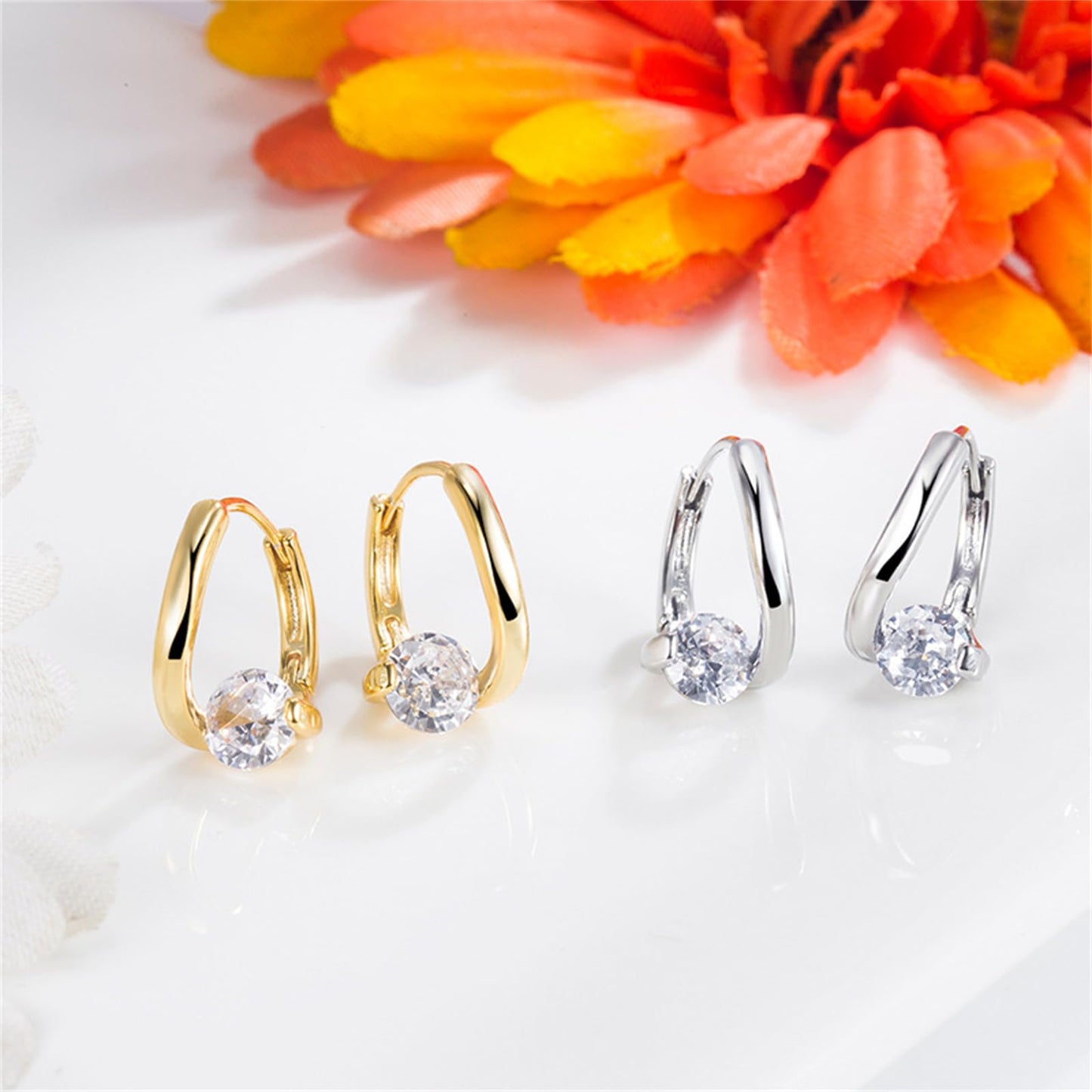 Lymphvity Germanium Crystal Ball Hoop Earrings Gold Silver Plated Unique Colorful Ball Sparkle Rhinestone CZ Lucky Round Circle Dangle Hoop Earrings for Women Minimalist Lymphatic Drainage Jewelry Gifts (Silver)