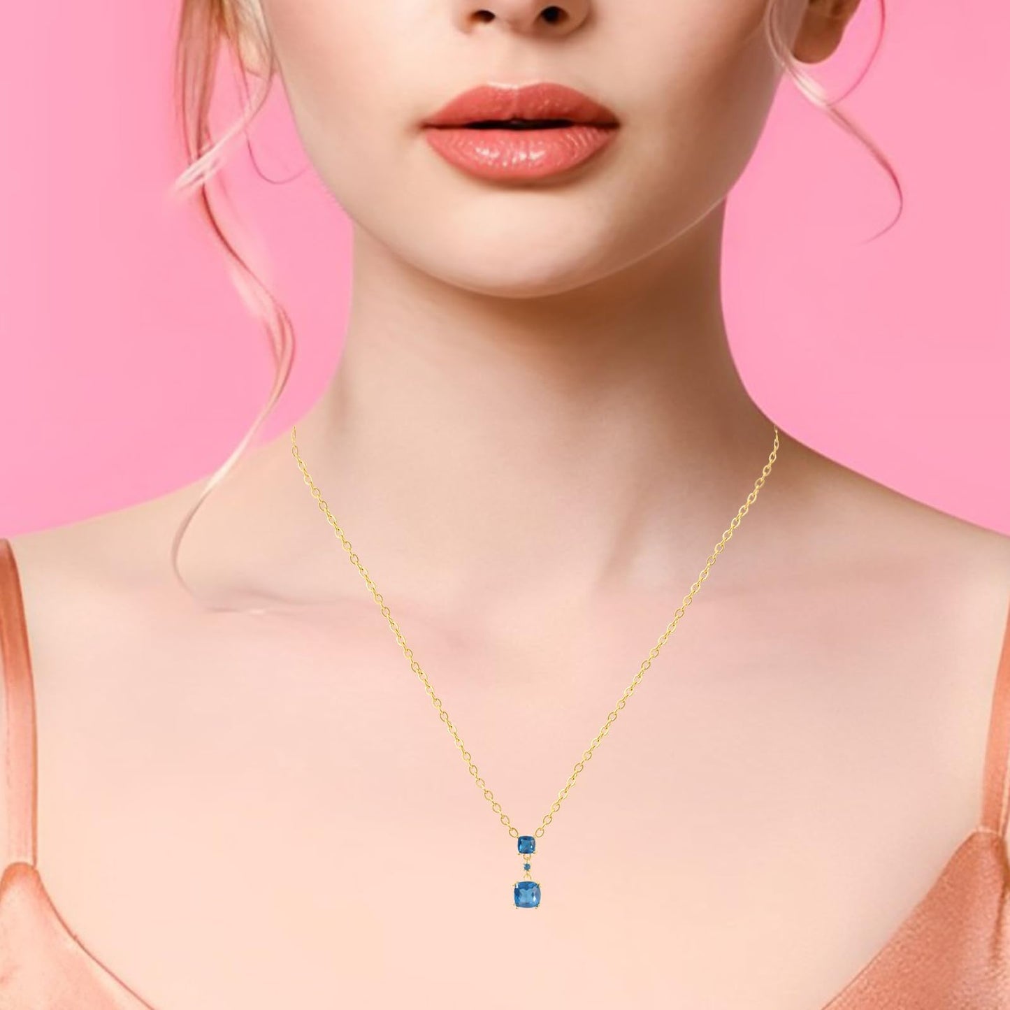 TaYolnFaSo Gold Heart Brushed Jewelry Set for Women 18k Real Gold Plated Love Necklace Stud Earring Heart Set Jewelry Birthday Gift for Wife Girlfriend Mother