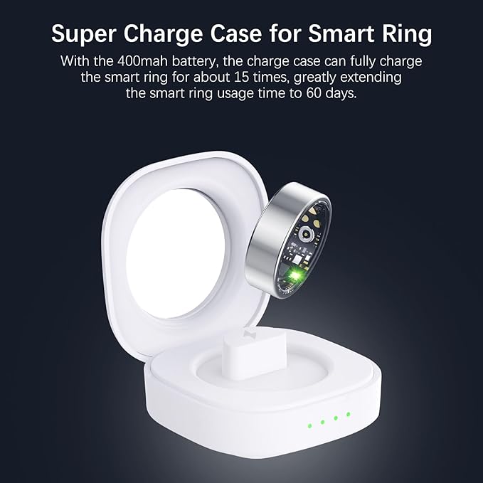 Smart Health Rings for Women Men, Fitness Tracker with Heart Rate, Blood Oxygen, HRV, Sleep Tracker, Step Tracker, No Subscription Fee, IP68 Waterproof Smart Ring for iphone & Android (Silver 14#)