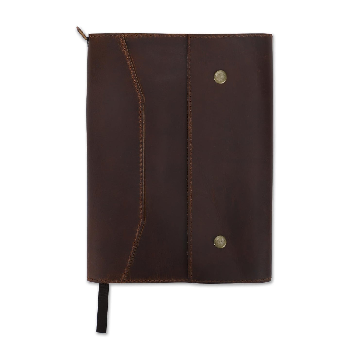 CestAntiQ Rustic Leather Journal Cover for A5 Notebooks Fits 5.75 x 8.25 Inch Sketchbooks 5.5 x 8.2 Inch Pads Refillable Organizer with Pen Loop 5 Card Slots Gift for Writers Professionals Brown