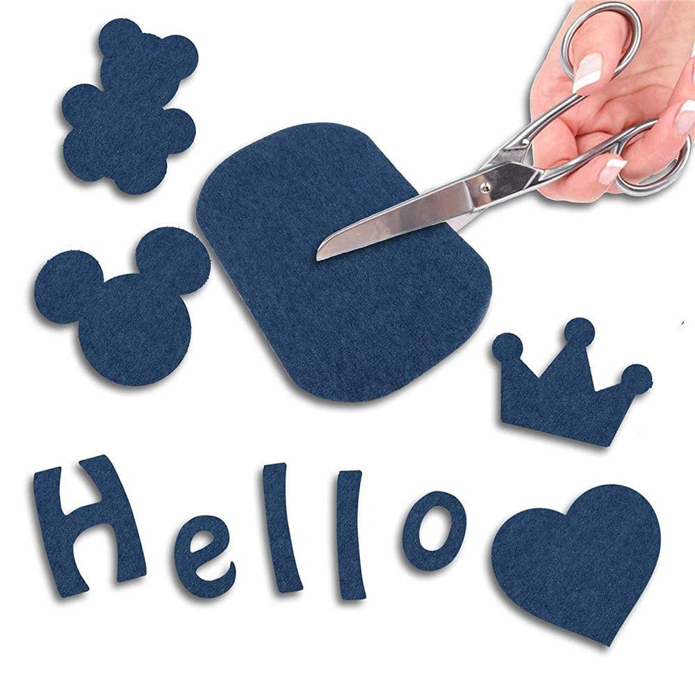 Amcupider Denim Iron On Patches for Jeans Inside Repair Heavy Duty Invisible Fabric Patch for Clothing Jackets Bags Jean Patches (12 pcs Oval and 12 pcs Rectangle)