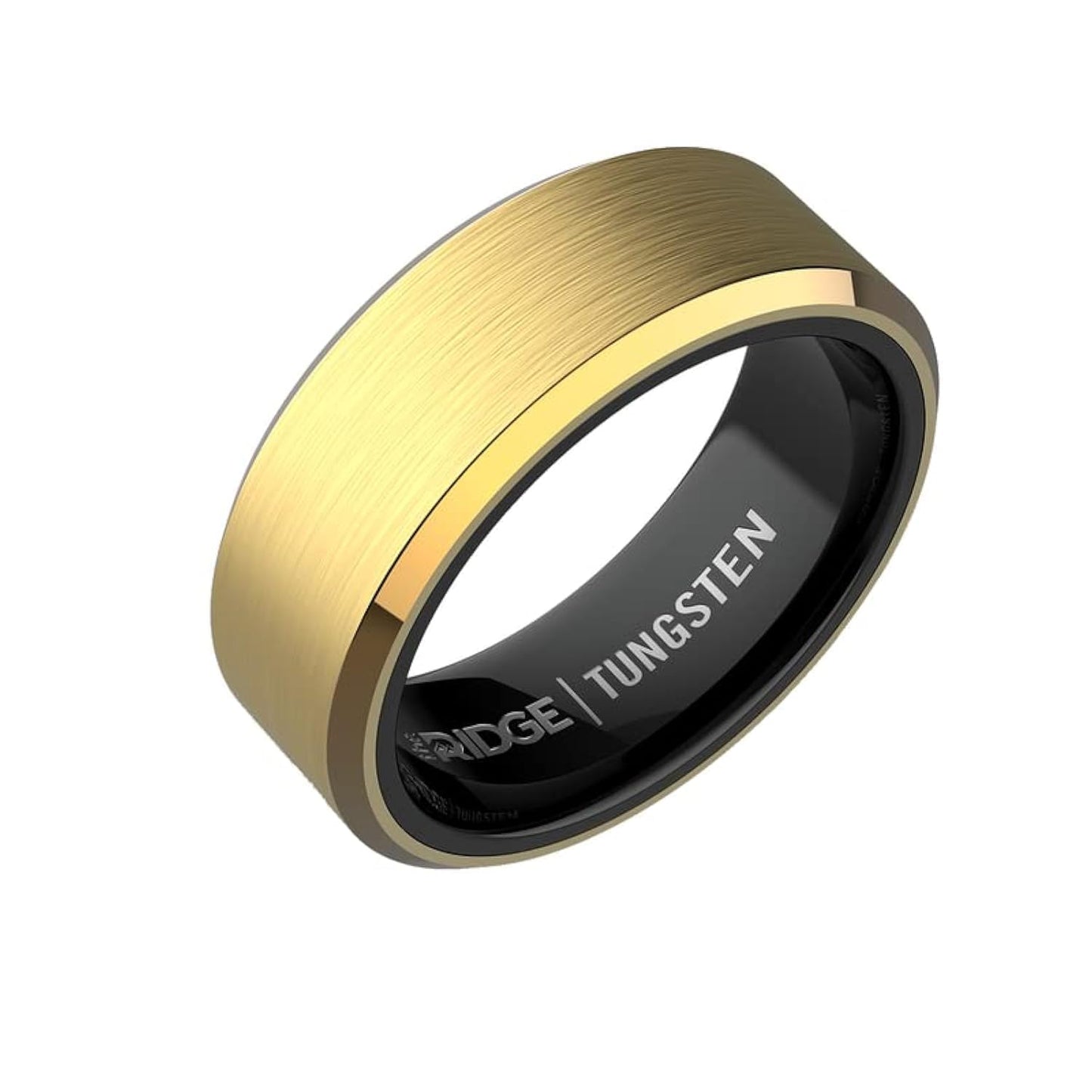 The Ridge 24K Gold Plated Beveled Ring Comfort Fit Wedding Band - 14