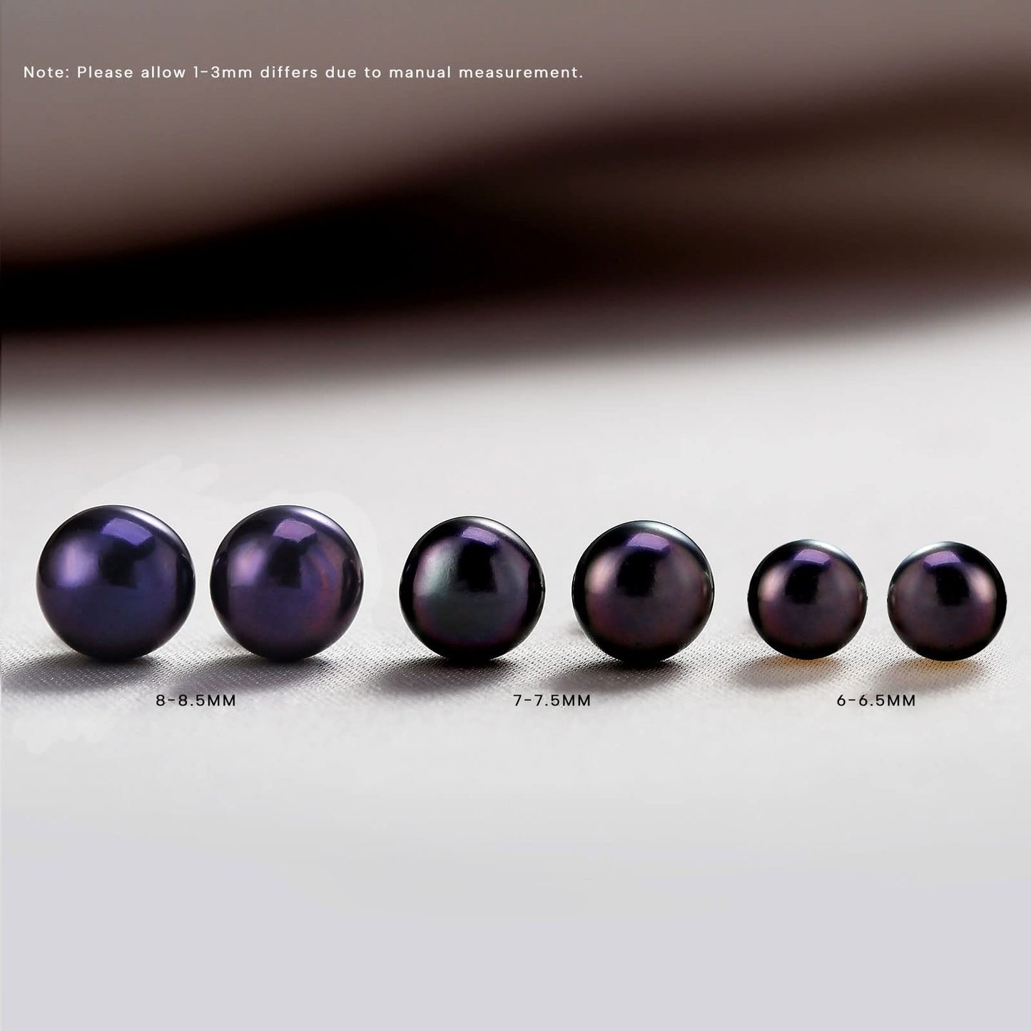 YAMI Pearl Earrings for Women, 925 Sterling Silver Hypoallergenic Gold Stud, Saltwater Cultured Black Pearl, Classic & Elegant Jewelry Gifts for Her, 9-9.5MM