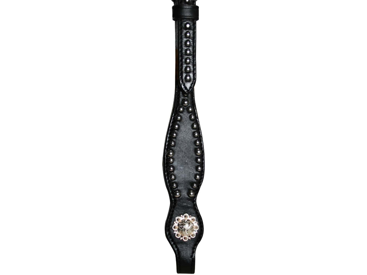 Tahoe Tack Leather Starry Night Studded Horse Headstall & Matching Reins, Black, Full Horse (17-1736-BK)