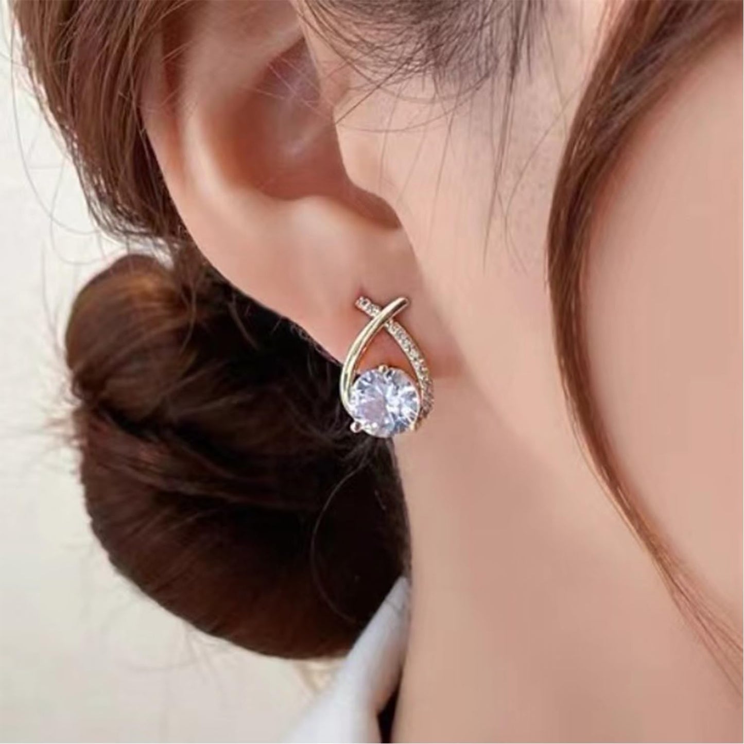 Halolux Lymphvity Germanium Earrings for Women Atheniz Lymphatic Drainage Earrings Gold Silver Cubic Zirconia Hoop Earrings Trendy Jewelry for Women (Gold B+Sliver B)