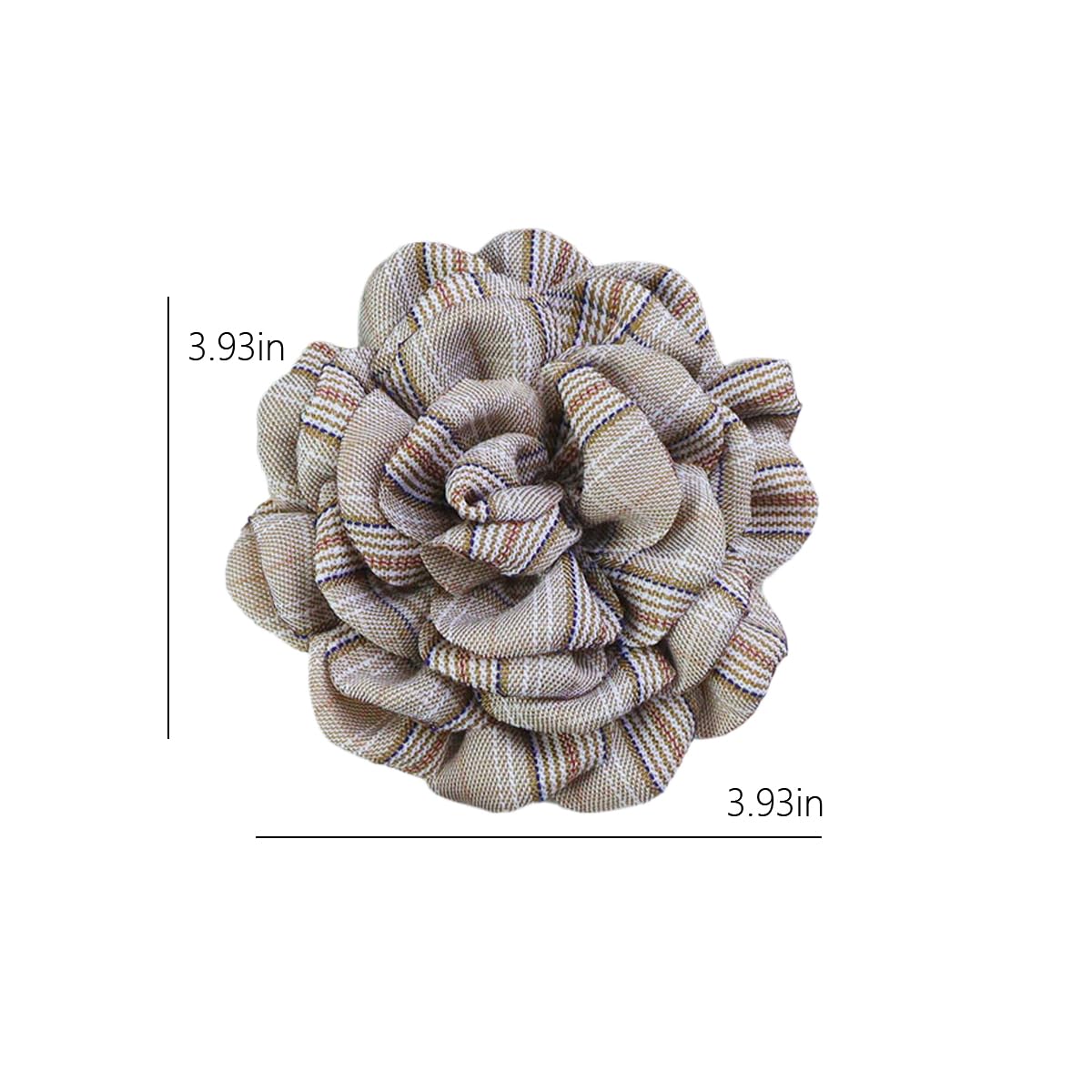 Elegant Large Cloth Flower Brooches Big Camellia Flower Pin for Women Dainty Cloth Fabric Rose Brooches Dress Skirt Scarf Hat Pins Clothing Decoration Accessories (Khaki B)
