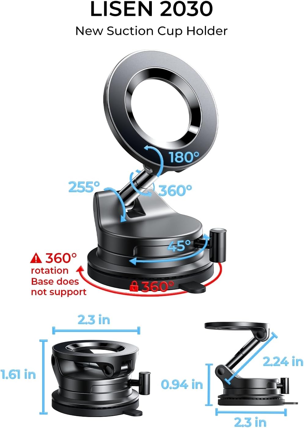 LISEN 17 16 15 14 13 12, S26, for Magsafe Car Mount, Cell Phone Holders for Your Car, Magnetic Car Accessories