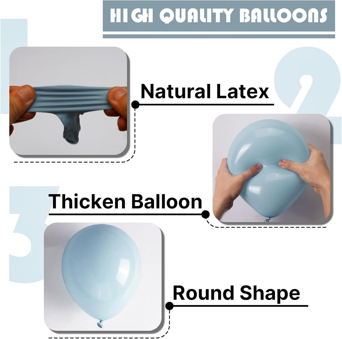PartyWoo Dusty Blue Balloons - 100pcs 12 Inch Light Blue Aqua Latex Helium Balloons for Events