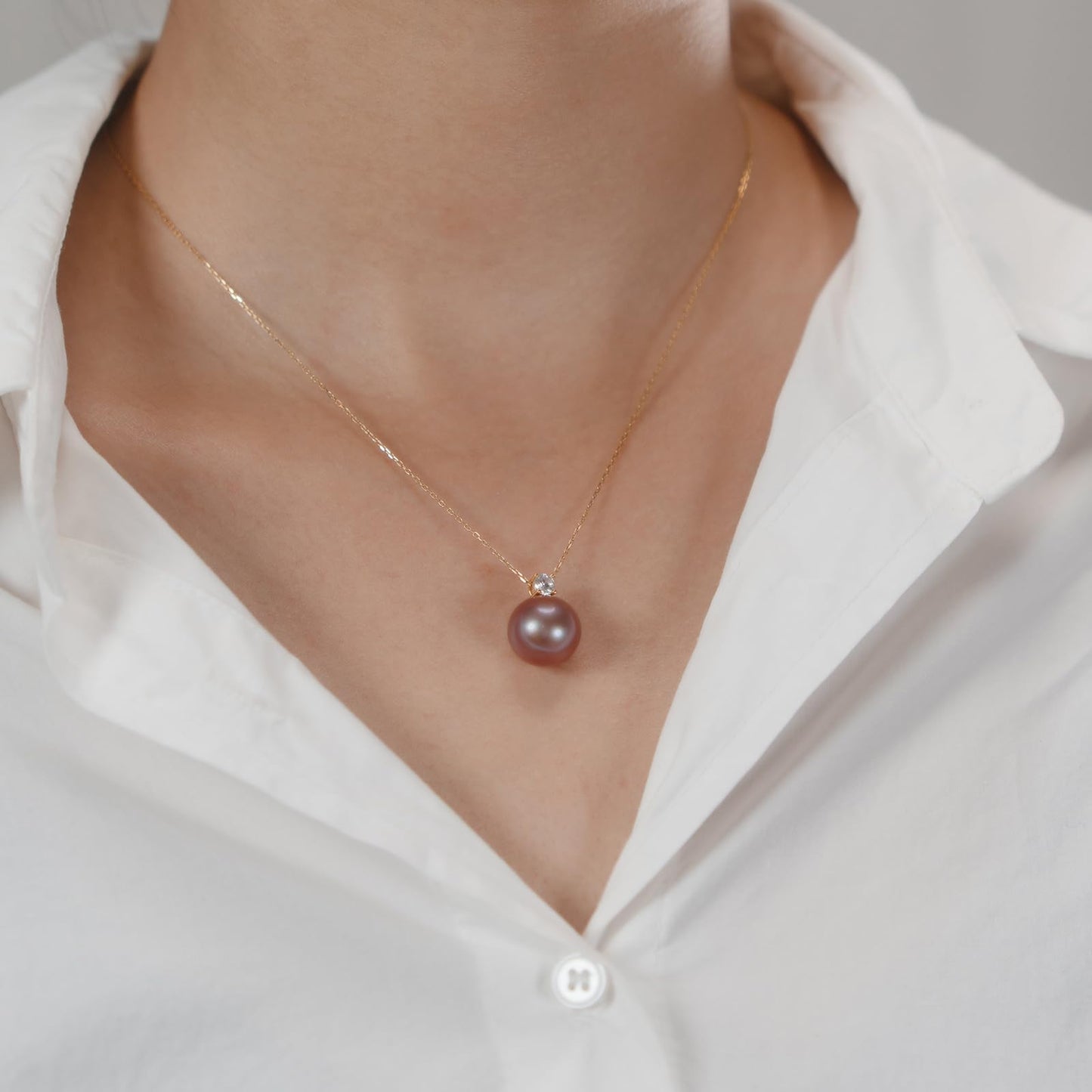 Nacréliser Elegant 12-13mm Purple Freshwater Pearl Necklace - Exquisite Women's Birthday Gifts, Gift for Women, and Jewelry Present for Wife or Mom
