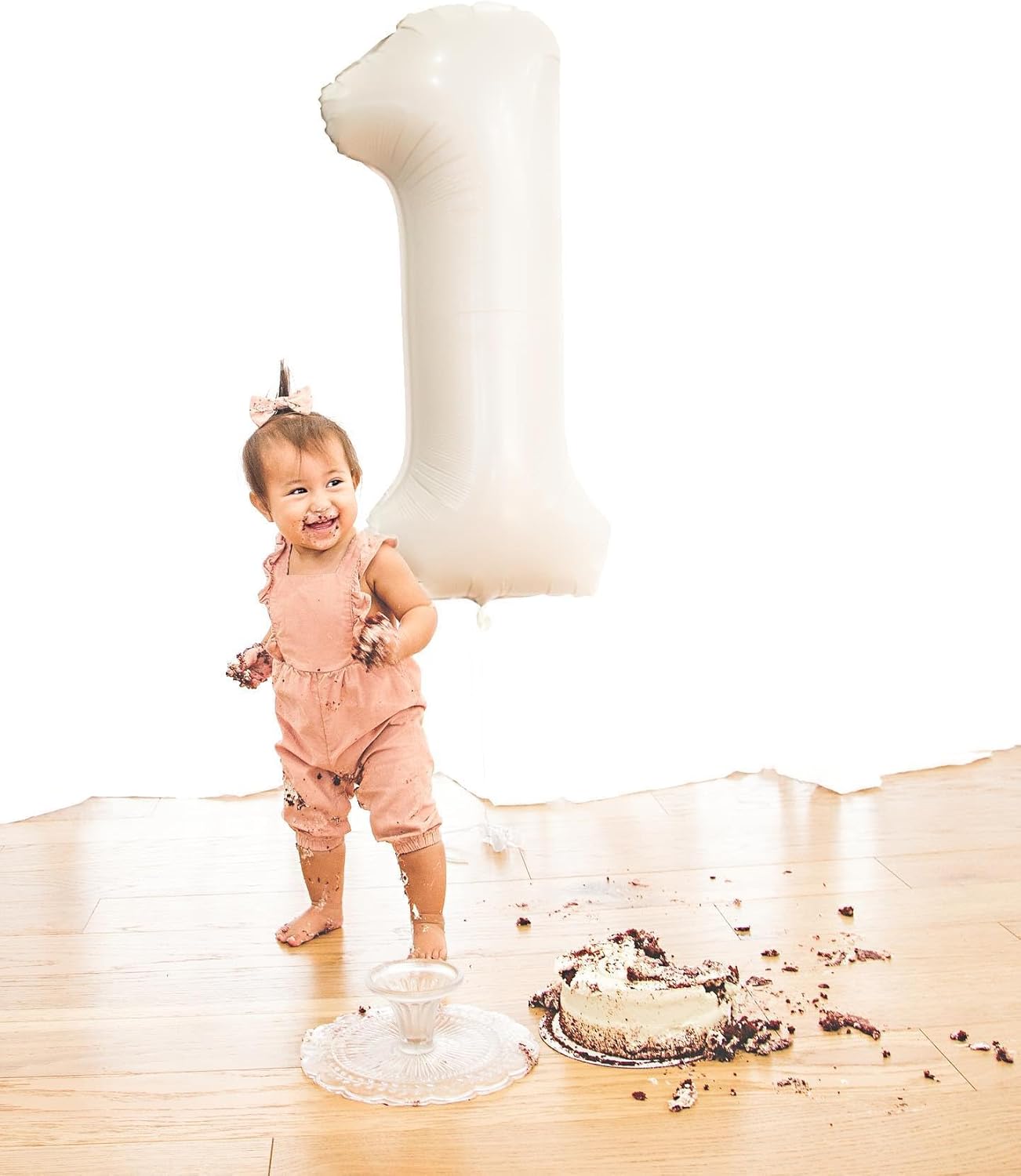 Number Balloons 40 Inch - Cream 0 Balloon for Birthday Decorations | Perfect Party Supplies