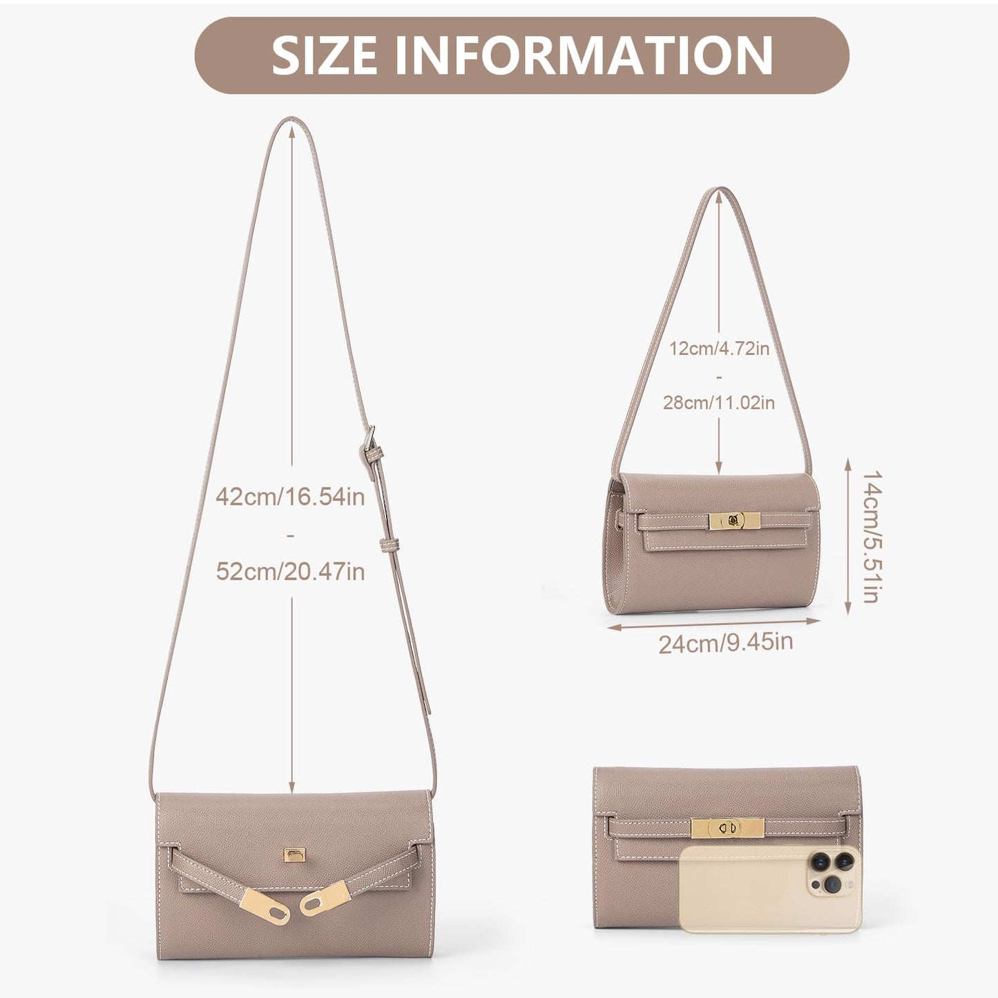 Mini Clutch Purse Vegan Leather Crossbody Bag for Women Small Shoulder Bag Designer Handbag with Strap