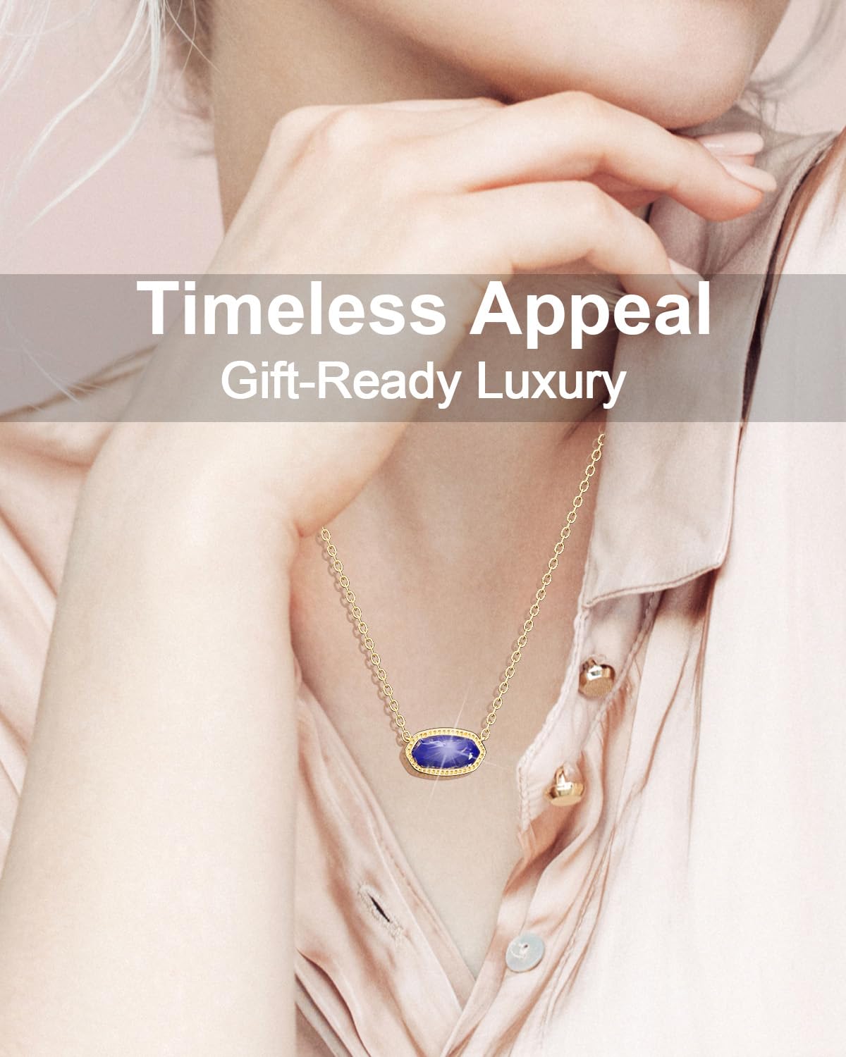 AICase 18K Gold Plated Pendant Necklace for Women,Fashion Jewelry,Anniversary Birthday Gifts for Women/MoM/Sister/Friends/Her/Wife/Grandma/Coworker Mother's Day gifts for MoM_Blue