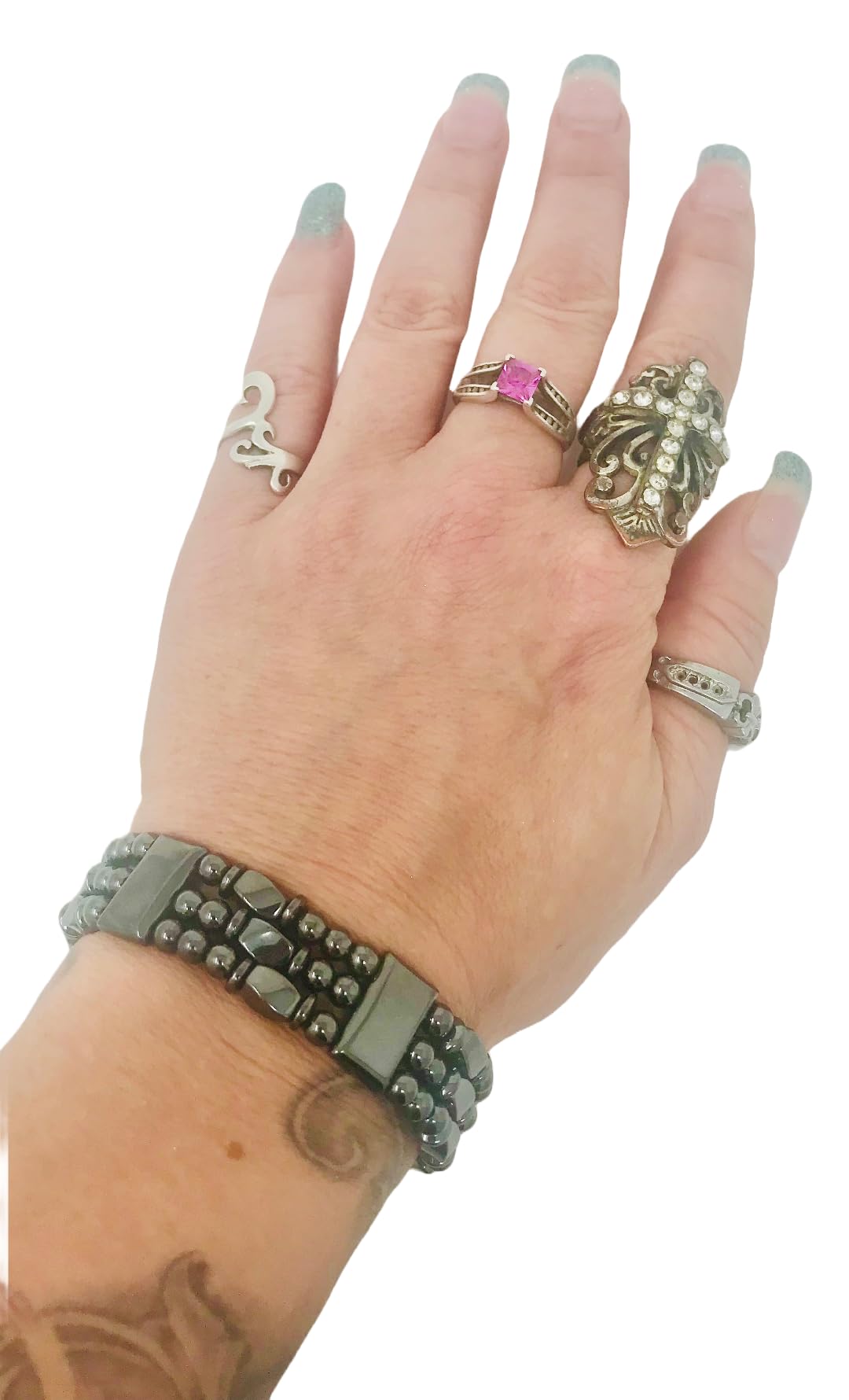Tri-Power Magnetic Hematite Bracelet (7.25 Inches)