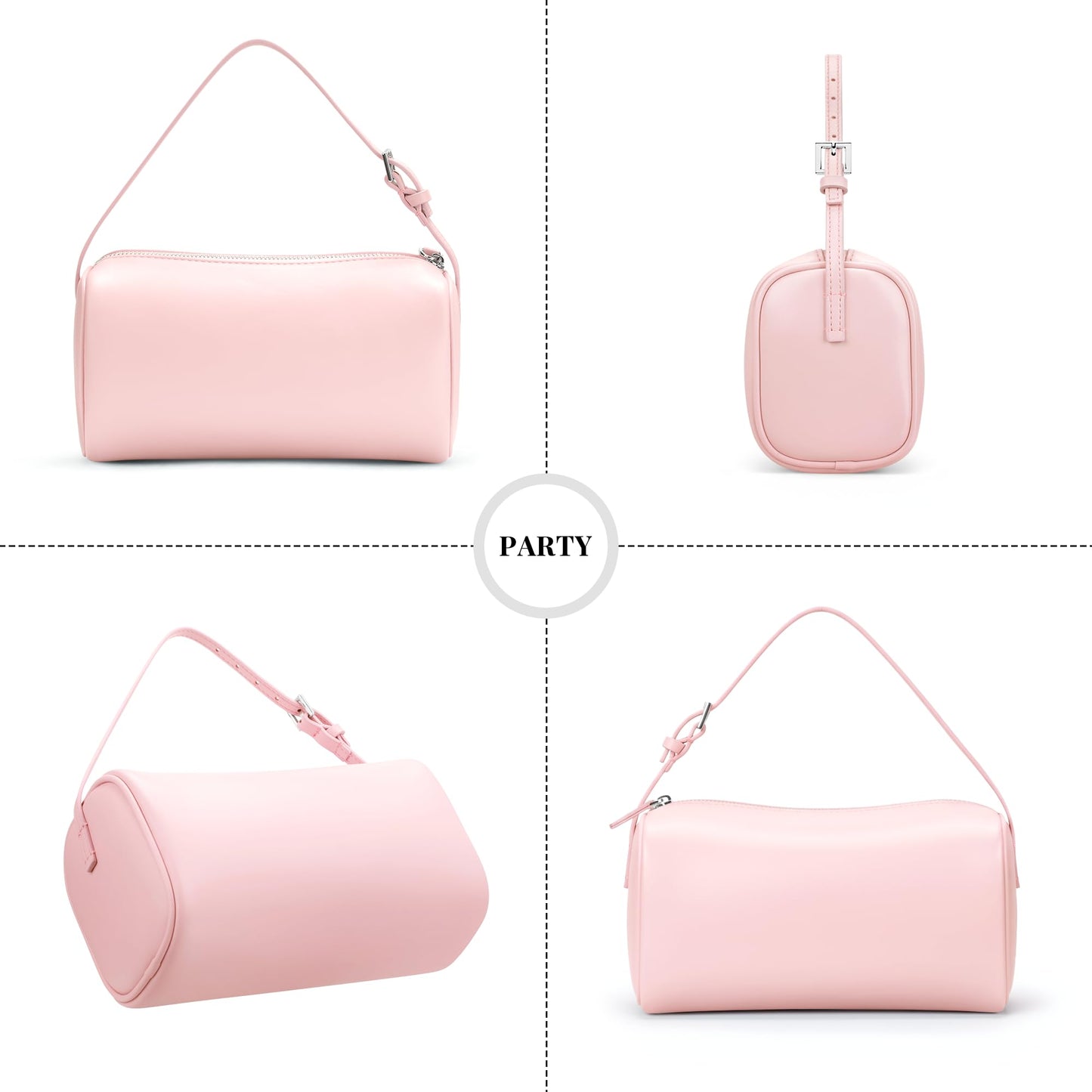 Small Purse For Women, Vegan Leather Mini Purse With Adjustable Strap,Baby Pink