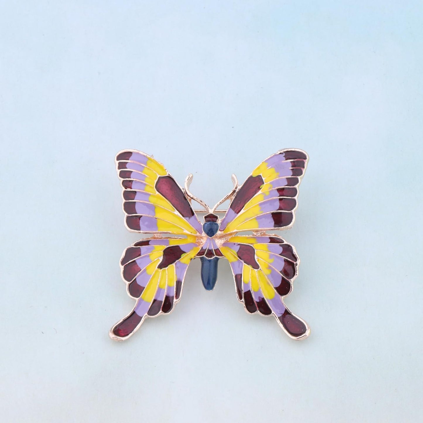 FEELMEM Crystal Rhinestone Butterfly Brooch Pin Blue Color Butterfly Brooches for For Women Wedding/Banquet/Birthday Party (yellow-3)