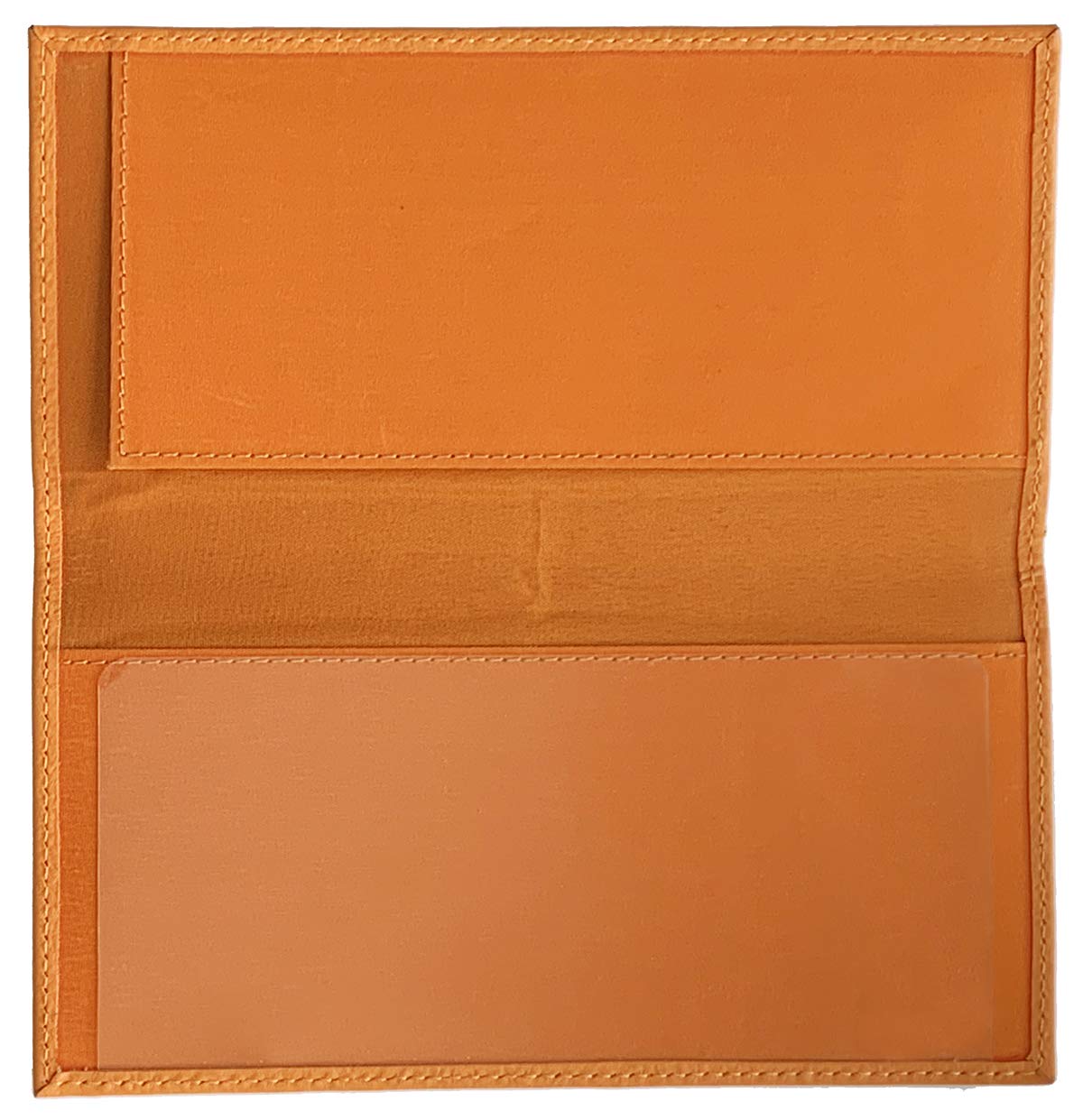 123 Cheap Checks Bright Orange Basic Genuine Leather Checkbook Cover For Men & Women