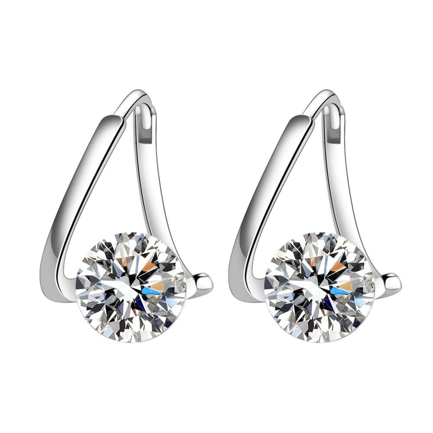 Halolux Lymphatic Germanium Earrings for Women, 2 Pairs Dainty CZ Zircon Acupressure Earrings for Lymphvity Drainage Support Hypoallergenic Ear Jewelry Gift (Silver1)