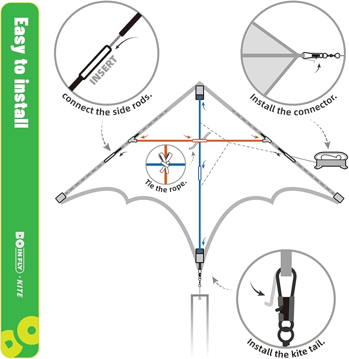 Delta Mecha Kite for Kids & Adults, Easy to Fly for Beginner, 55 x 36 Inches, Best Kites for Beach Days & Park Fun and Family Outdoor Activities(Blue)