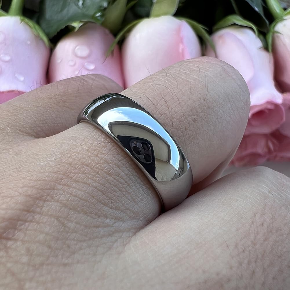 TUTISS 7mm Tungsten Carbide Rings for Men Women Engagement Wedding Bands Domed Polished Shiny Comfort Fit Size 11