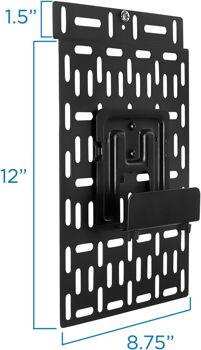 Mount-It! Cable Box Mount Behind TV | Adjustable Universal Mounting Bracket for Streaming Devices, Router, Modem, DVD |