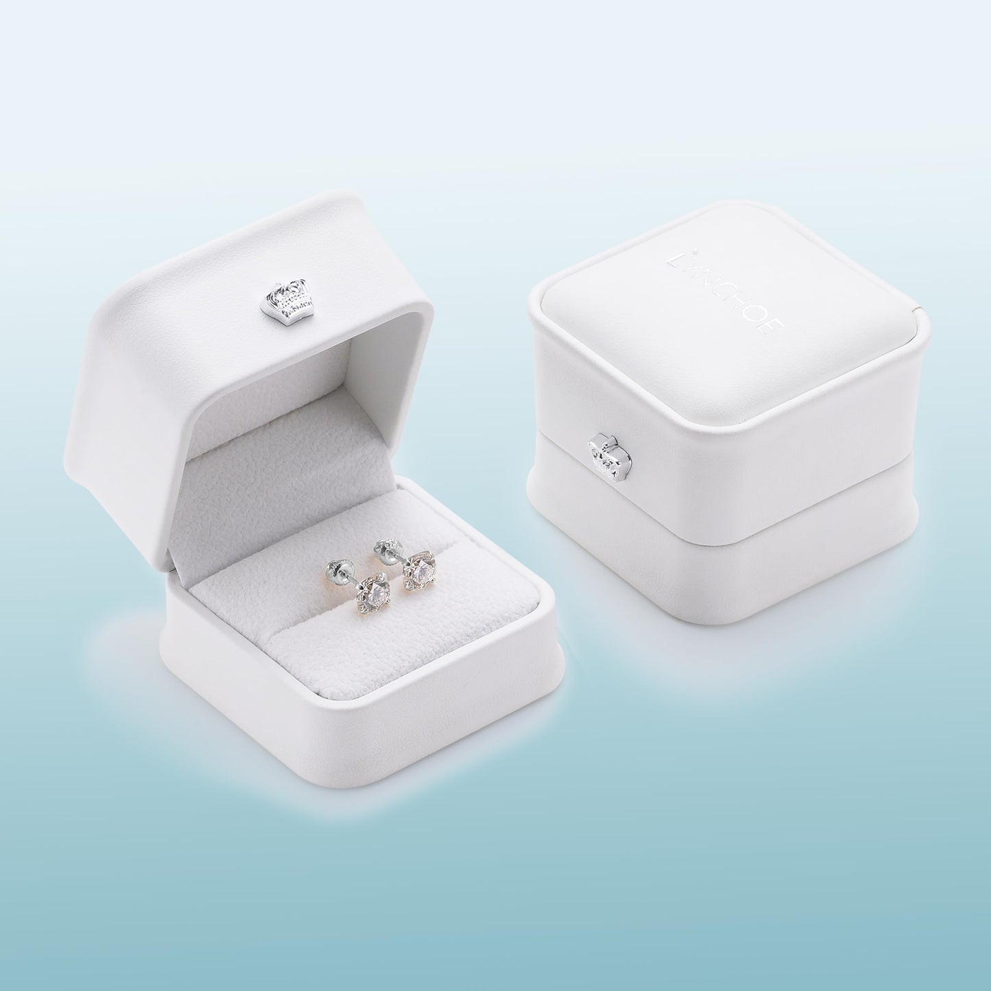 Lab-Grown Diamond Stud Earrings in Hypoallergenic 925 Sterling Silver, Screw Back, 1/5 to 2 1/2 Cttw, Round Princess Cushion Cut, 4 Prong, G-H Color, SI Clarity (Silver, 0.2 cttw (0.1ct each)-3.0mm, White Round Diamond)