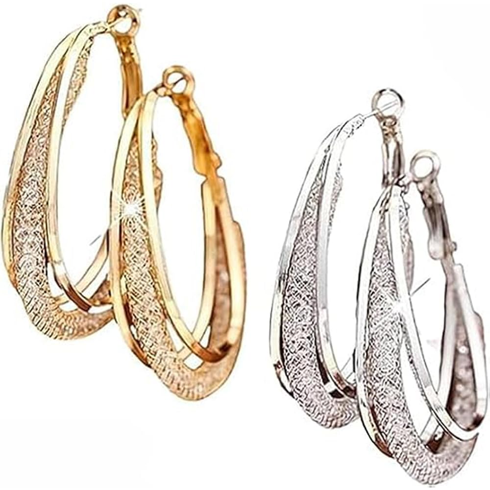 4 Pairs Lymphatic Drainage Slimming Hoop Earrings, Halolux Lymphvity Germanium Earring Acupuncture Therapy Hoop Earrings Fashion Jewelry Gift For Women Men (4 pairs)
