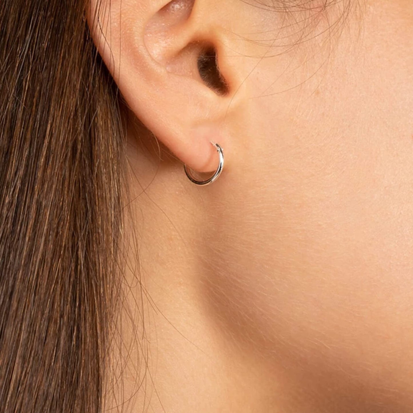 EPIRPRA Silver Hoop Earrings- Cartilage Earring Small Hoop Earrings for Women Men,4 Pairs of Hypoallergenic 925 Sterling Silver Tragus Earrings(Silver,8mmx2+10mmx2)