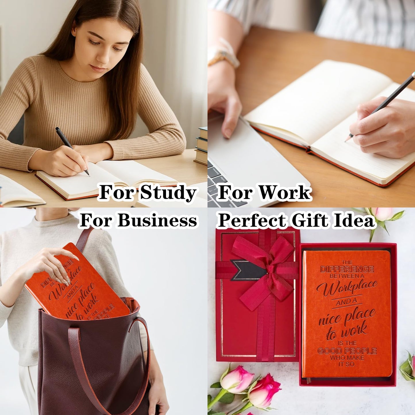QDWXDEL Difference Maker Gift,A5 Hardcover Leather Journal for Women, Employee Appreciation Gifts Journal Notebook for Work,Social Worker Gifts (DIFFERENCE)