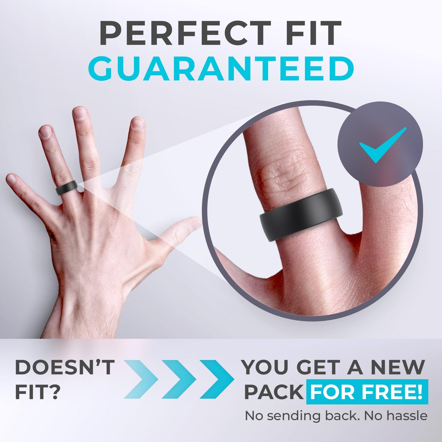 ThunderFit Men's Patterned Silicone Rings, 8mm Wide 2.2mm Thick Rubber Bands,Variety Multipack 1,4,8