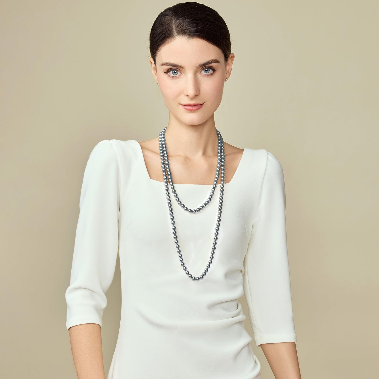 BABEYOND Long Pearl Necklace Faux Pearls Necklace Set 1920s Gatsby Costume Jewelry