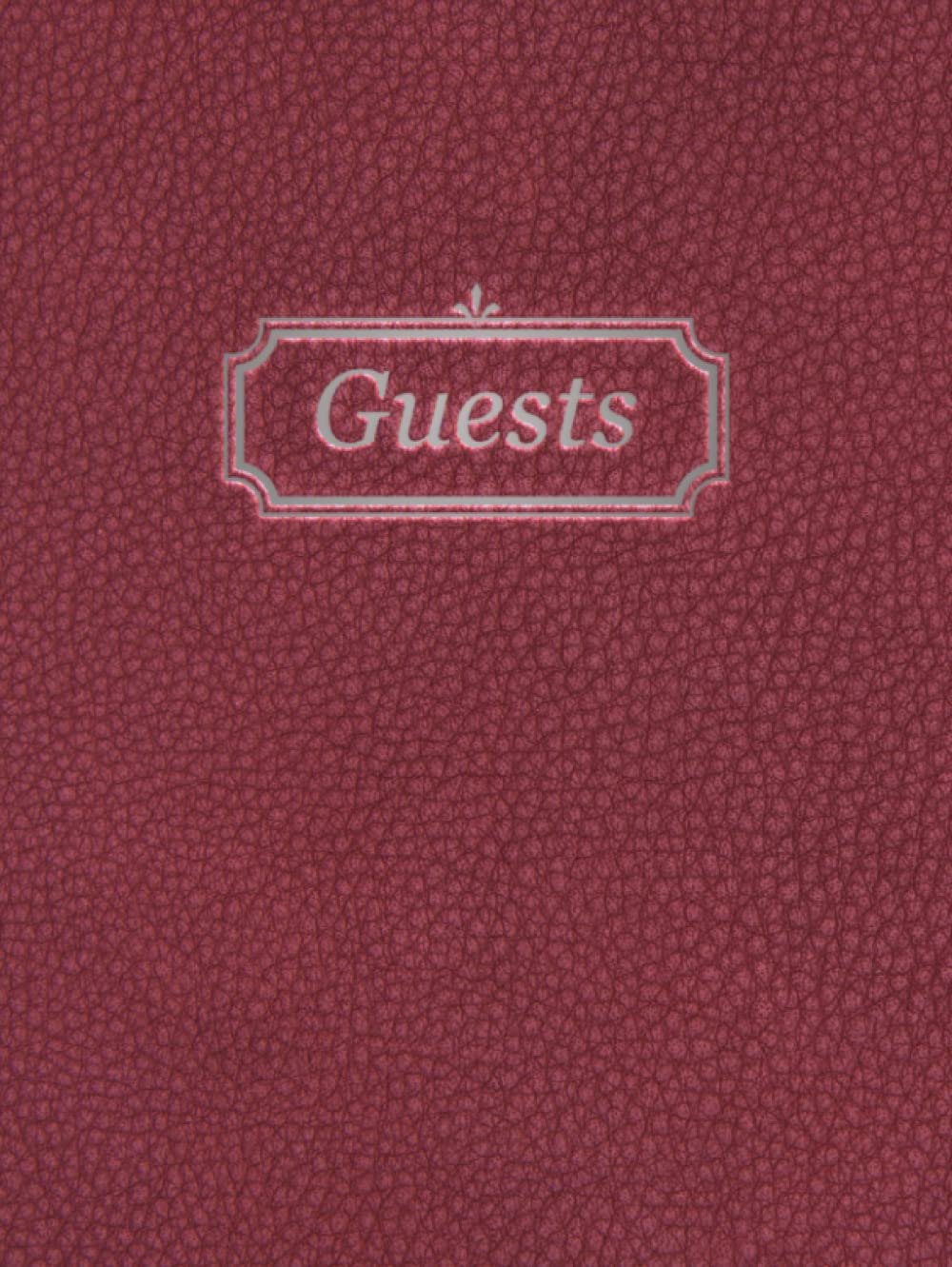 Guests: Guest Sign in Book with Guests on Cover, Registry Book for Event, Vacation Home, Parties, Memorials, Welcome Book Lined Pages (8.5" X 11", 100 Sheets, Red)