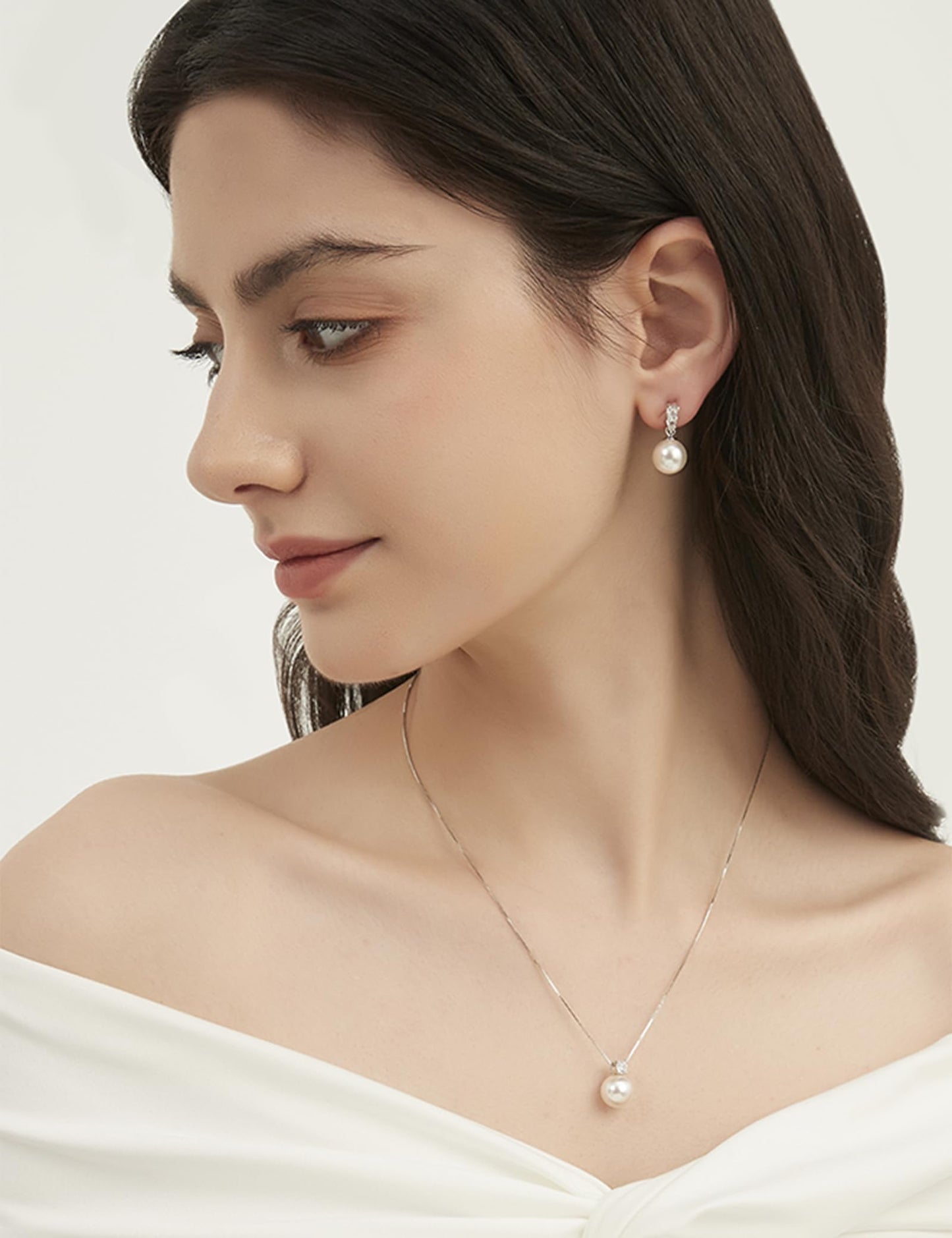 Mameloly Pearl Drop Earrings CZ 10MM Simulated Pearl Earrings for Women Dangle Trendy Jewelry for Women Hypoallergenic