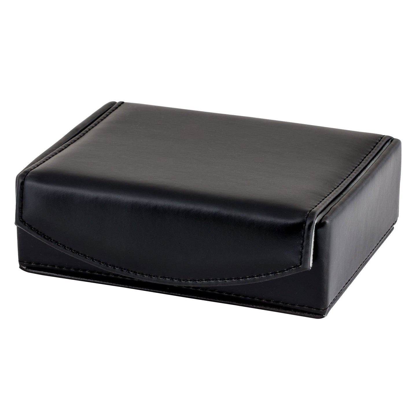 Cuff-Daddy Mens Leather Travel Cufflinks Ring Storage Box Case Includes 2 Sets Metal Collar Stays - Holds 9 To 12 Pairs - 5.75 x 4.75 x 1.75 inches Holder Organizer