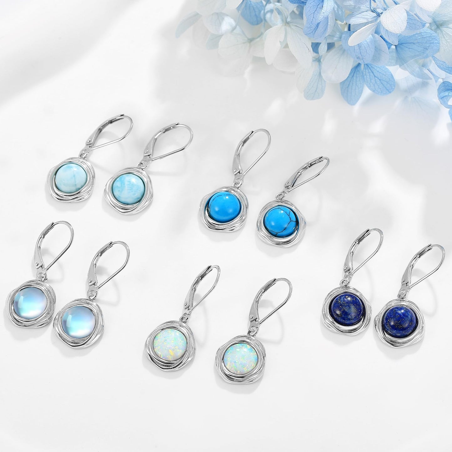POPLYKE Turquoise Earrings Dangle for Women 925 Sterling Silver Leverback Earrings for Women Turquoise Jewelry Gifts Birthday