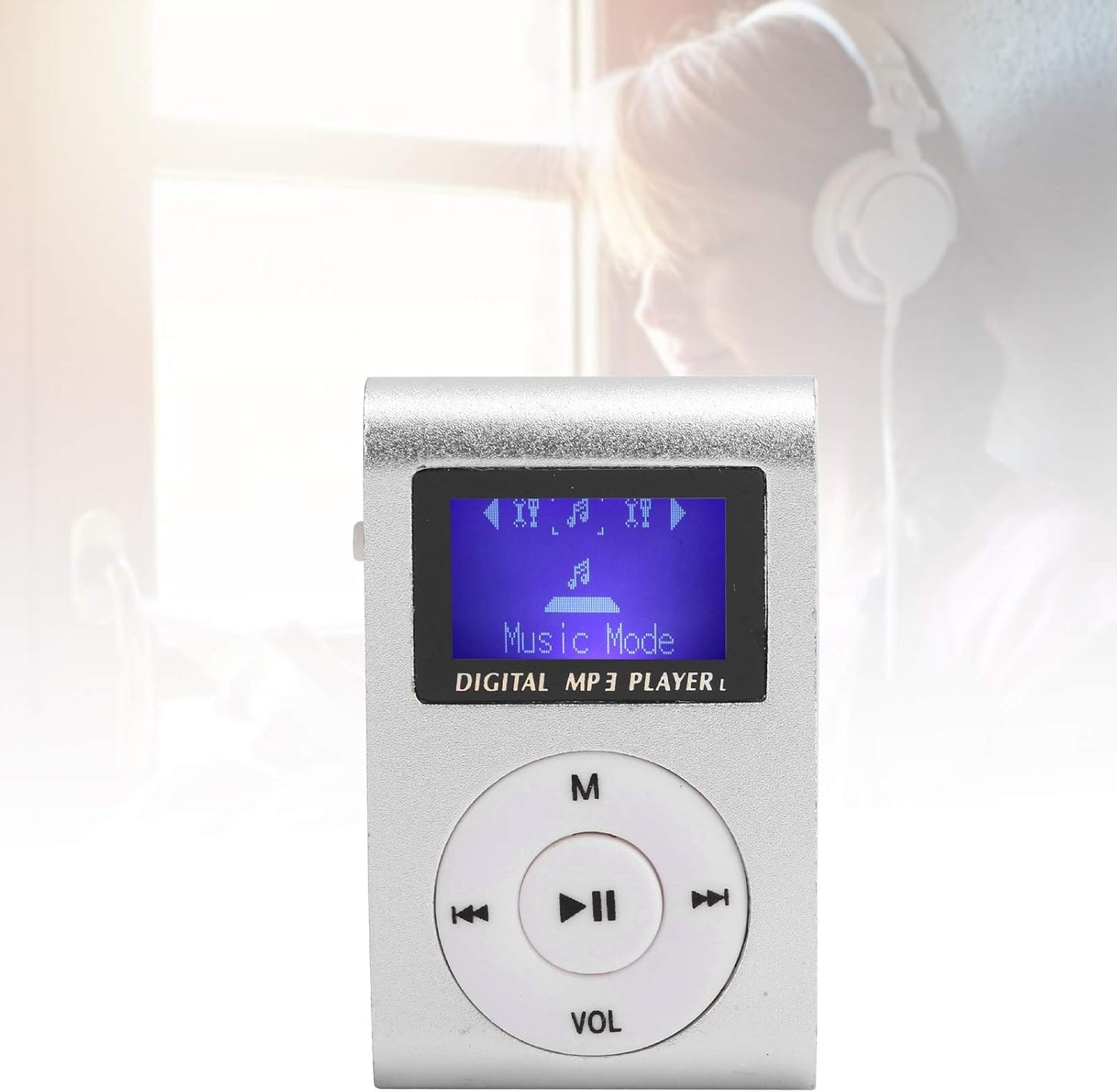 ciciglow MP3 32G,Suitable Mini Player,Mini LCD Screen Display USB Player,with Earphones,Ultra-Light Clip-on
