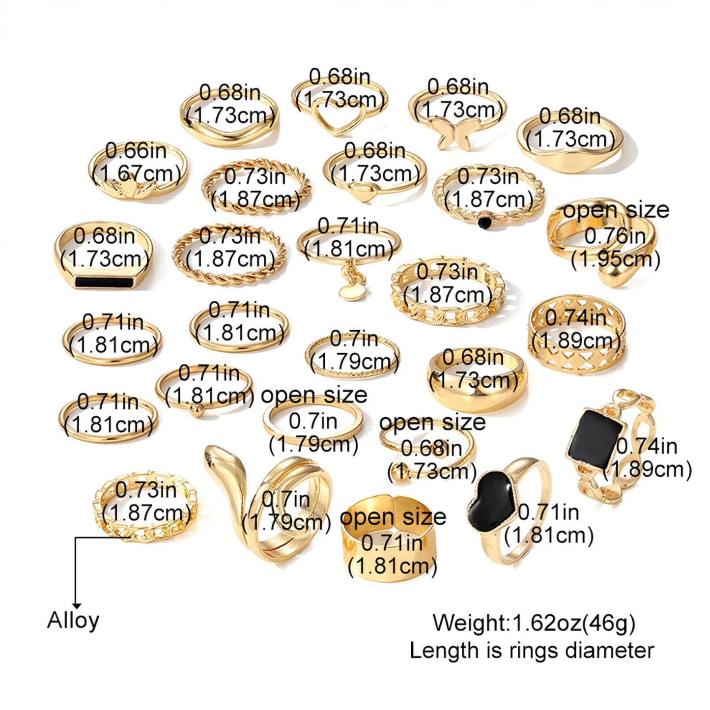 IFKM Gold Knuckle Rings Set For Women Vintage Stackable Joint Finger Midi Rings Dainty Cubic Zirconia Crystal Simple Twist Hollow Cute Rings Pack Jewelry Gift (Hidden Love, Gold)
