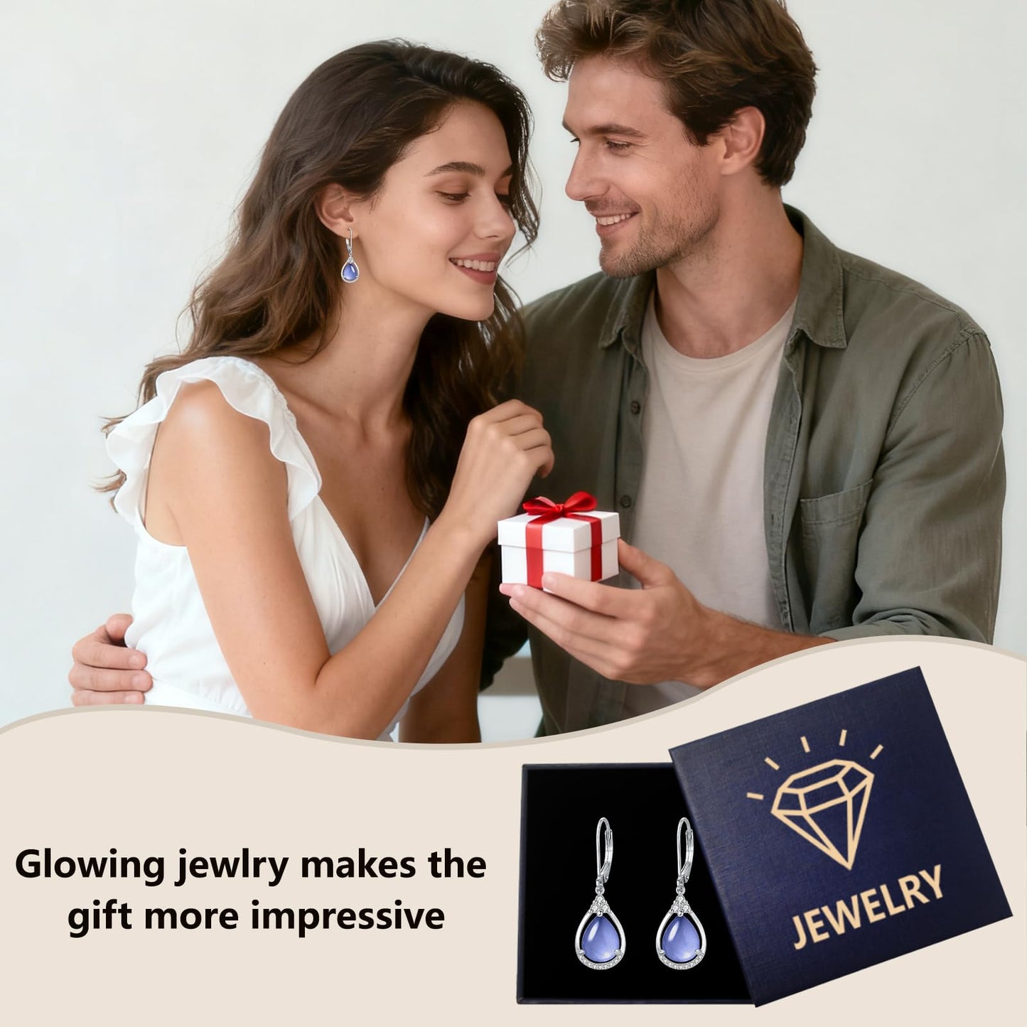 Green Earrings Sterling Silver Leverback Teardrop Dangles Earring Jewelry Christmas Gifts for Women