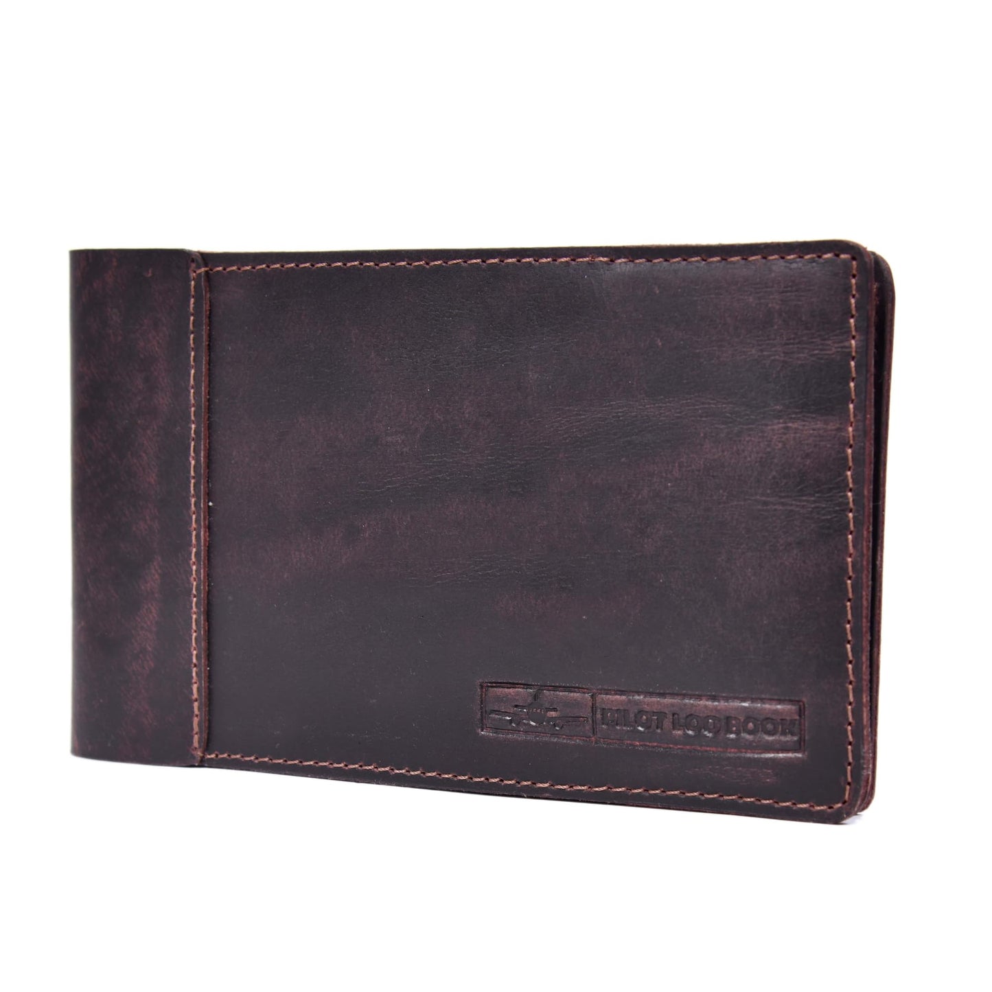 Tolredo Pilot Log Book TL-SP-30 Flight Standard Logbook Top Grain Cow Leather Refillable Bleedproof Paper 96 Pages (Stressed Walnut)